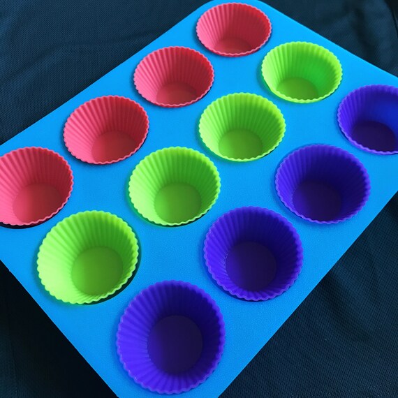 3 pcs Flexible Silicon Soap Molds Candle Making Cup Cake Muffin Mould