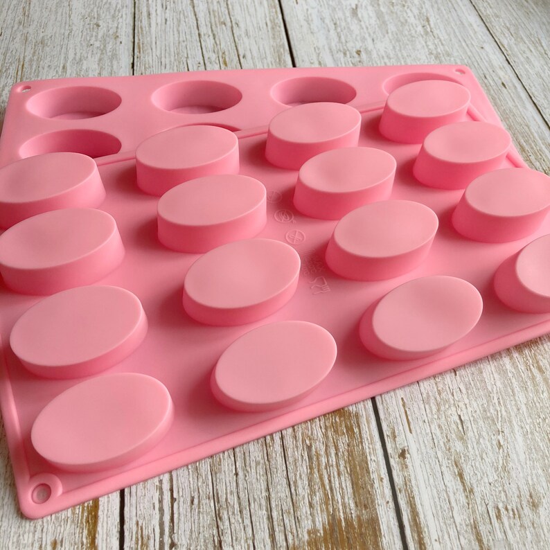 16 cavities Small Oval silicone soap mold Candle Making Molds Etsy
