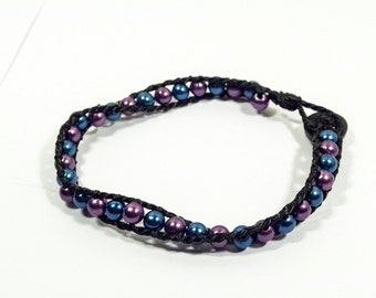 Dark Violet and Blue Bracelet - Darkest Wishes from Darkest Clouds