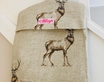 peg bags, Robin , golden retriever, stags, hares, pheasants laundry accessory, clothes peg bag, clothes pin storage, pegs