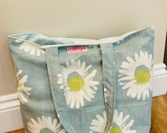 Daisy Fabric Tote Bag,  Beach bag, large tote bag or Shopping Bag