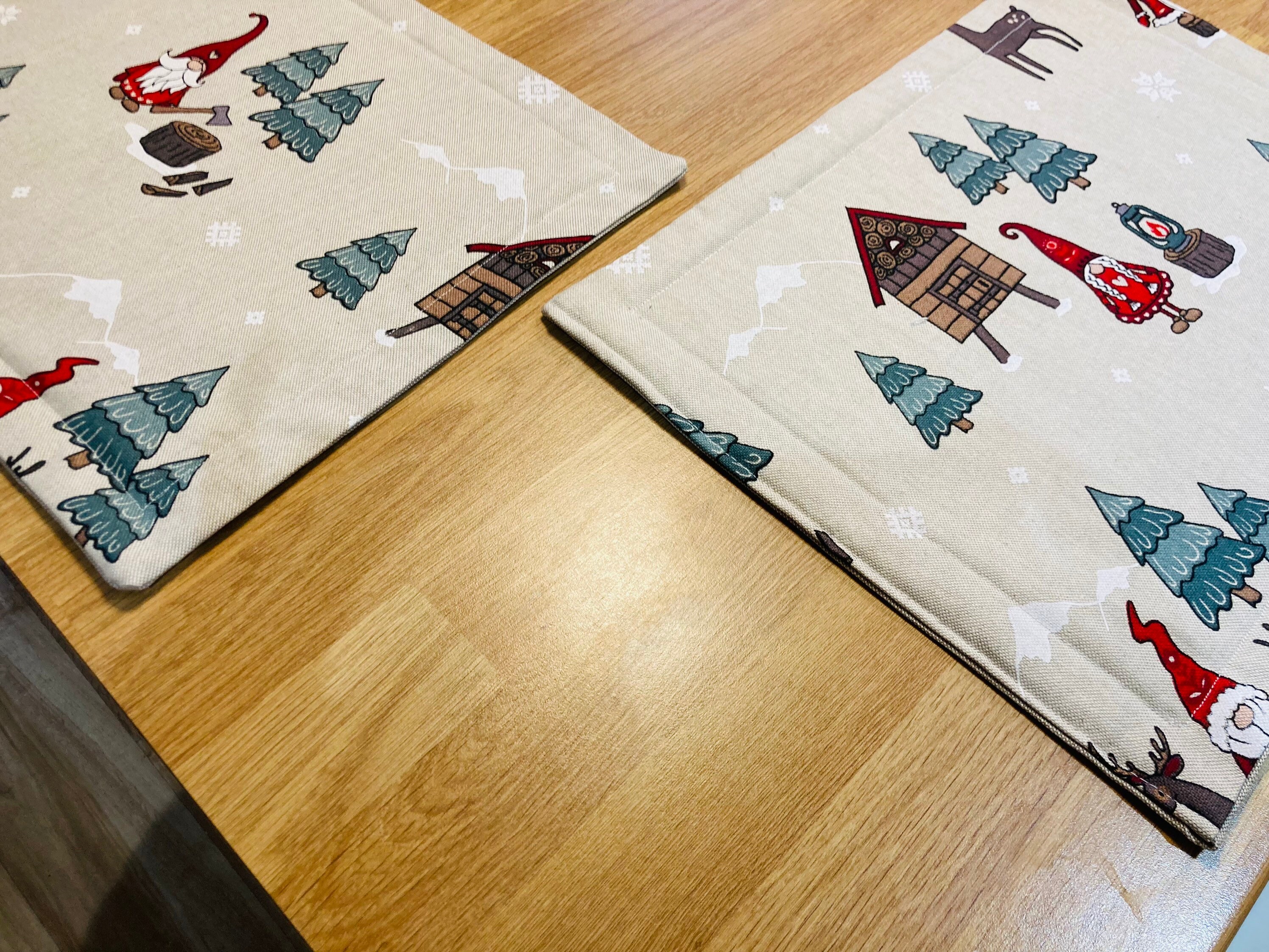 Christmas Fabric Reversible Placemats Gonk Placemats Gnomes Etsy UK