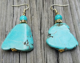 Turquoise Earrings - Statement Earrings - Dangle Earrings - Blue Earrings - Turquoise Earrings Dangle - Jewelry