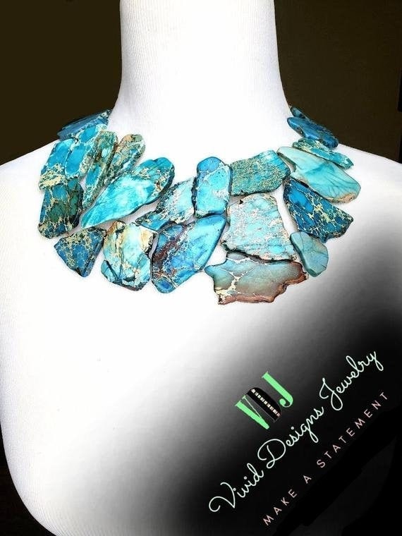 Collana Pendente In Diaspro Blu E Perla – 20 Pollici, Argento? Oro Giallo, Stile Vintage