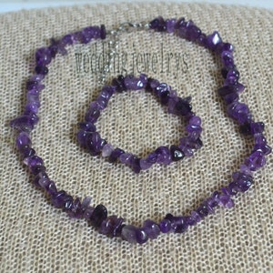 Natural Purple Amethyst Necklace,February Birthstone Necklace,Amethyst Jewelry,Gift.5x10mm Purple Amethyst Necklace,Gemstone Necklace