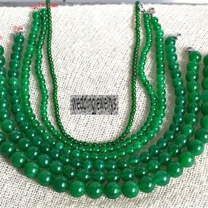 groene jade kralenketting, 4 mm.6 mm.8 mm.10 mm.12 mm.14mm.Jade kralen, huwelijkssieraden, grote kralenketting, statementketting, chokerketting