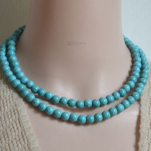 turquoise necklace,two rows turquoise necklace,turquoise necklace,statement necklace stone necklace,turquoise statement jewelry,gift