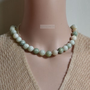 natural Jade beads necklace,round multicolorJade beads,12mm Jade beads,gemstone Wedding Jewelry,jade bead necklace,choker necklace,real jade