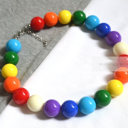 HARRY STYLES INSPIRED Bubblegum Bead Necklace Funky Fun Etsy