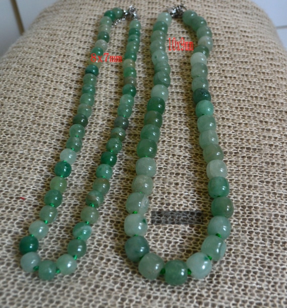 Green Aventurine Beaded Necklace, Jade Gemstone Choker - Etsy display picture 1