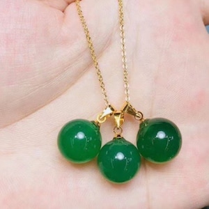 Green Agate Necklace,18k Gold Plated Chain with Pendant Natural Agate Women Necklace,Gift for Her, Agate Necklace