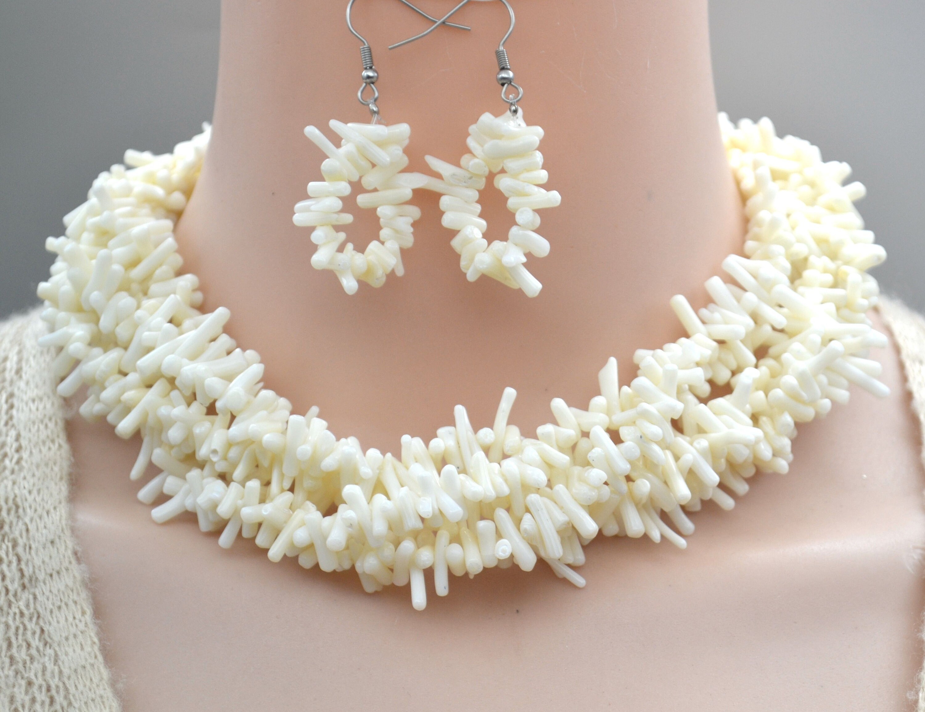 White Coral Necklace - Etsy