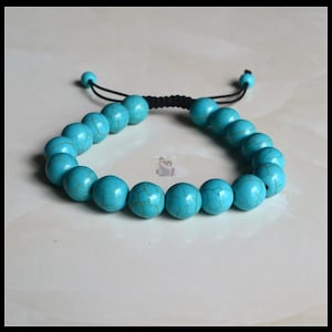 Turquoise Bracelet 8mm, Man Bracelet,Women Bracelet, Man-made turquoise Bracelet,bead bracelet,Yoga Bracelet,Blue Magnesite Turquoise Beads
