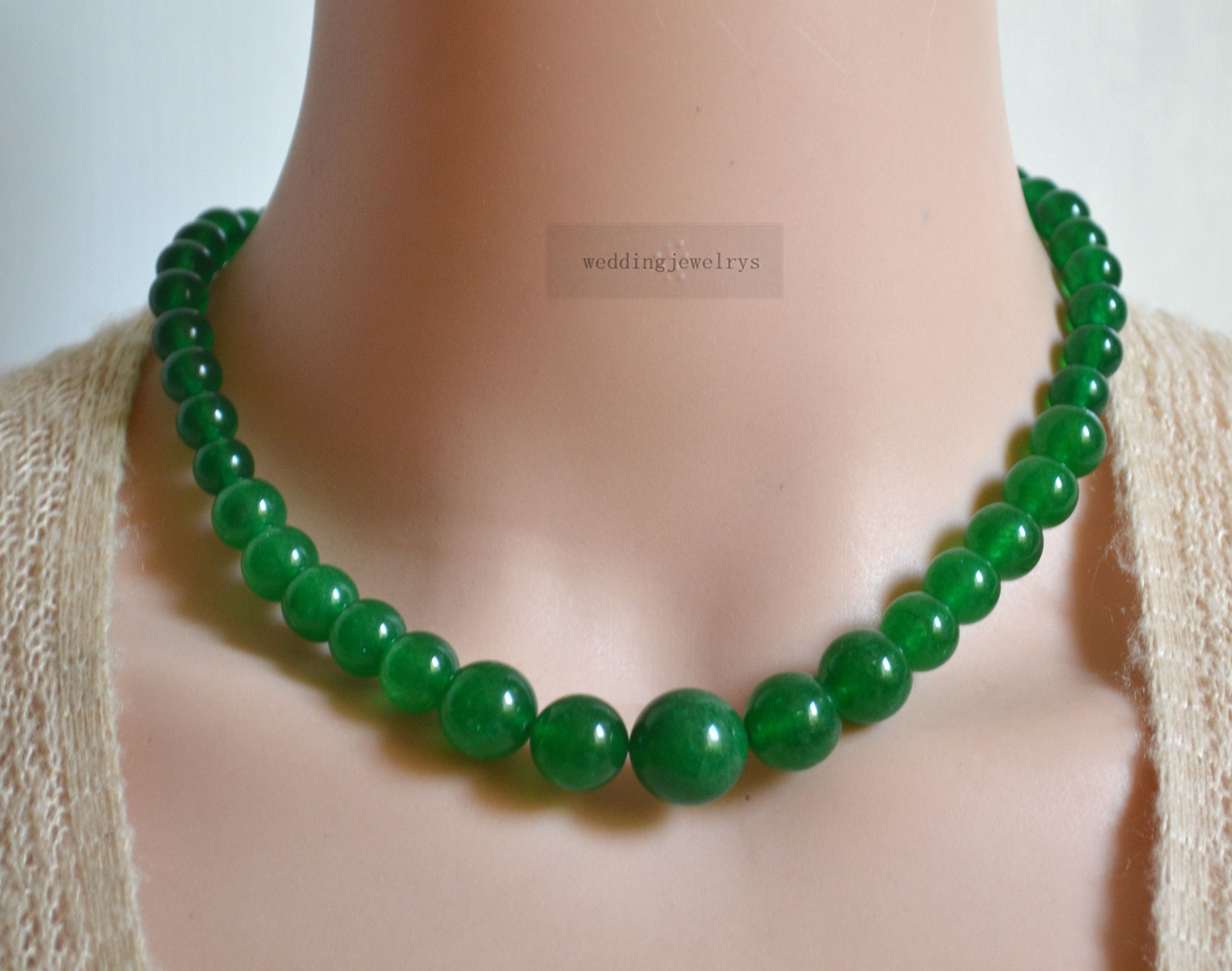 aes Cyprium: collana di agata verde - green agate necklace
