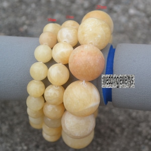 Natural yellow jade Round Beaded Bracelet,wedding jewelry,round natural jade jewelry,Women Bracelet Men Handmade Stretch Healing Bracelet