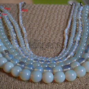 White Opal beaded necklace,Opal Necklace, Glass Beads Jewelry,Man,Woman,Classic Necklace,Spirituality, Gift for Her