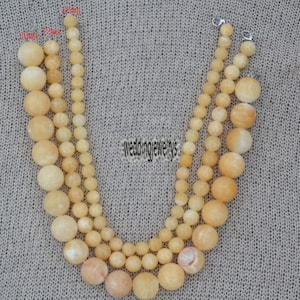 natural light yellow jade necklace,round Goldline Jade beadsJewelry,Women Necklace Bridesmaid Gifts,single strand warm jade beaded necklace