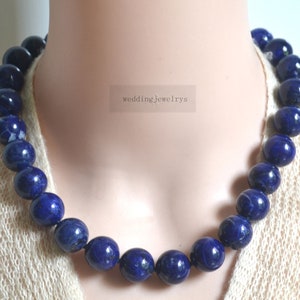 Dainty Lapis lazuli necklace,lapis lazuli dyed chokernecklace,Lapis Lazuli jewelry,Blue Beaded Necklaces for Women,Gemstone Necklace