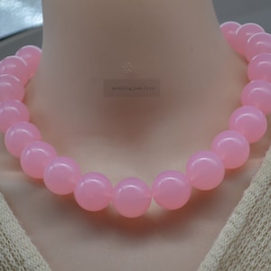 Pink Bubble Beaded Necklace,Music Festival Fun, Statement Necklace,Funky Bubblegum Bead Necklace, men necklace, gift for her