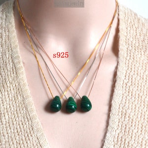 Malachite Necklace,S925 Chain with Pendant,Women Necklace,Gift for Her,Sterling silver necklace