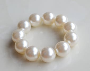 20 mm Big Pearl Bracelet, Wedding bridesmaid Bracelet, women Bracelet, Wedding Jewelry, faux Pearl Bracelet, ,