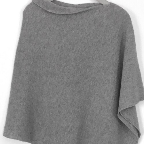 Poncho Soft Merino Lambswool Pearl Grey | Etsy