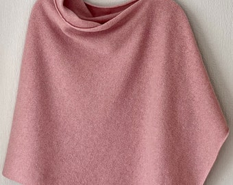 Poncho soft merino lambswool calamine pink