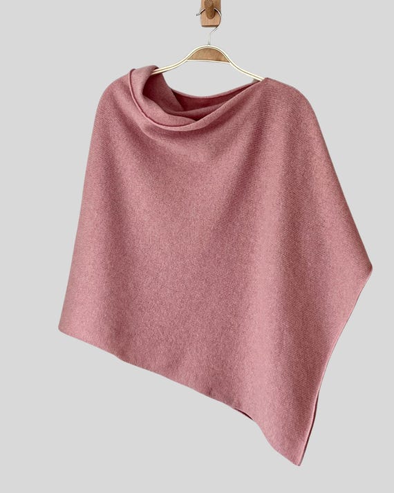 Poncho calamine pink merino lambswool
