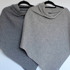 Poncho soft merino lambswool uniform grey image 4