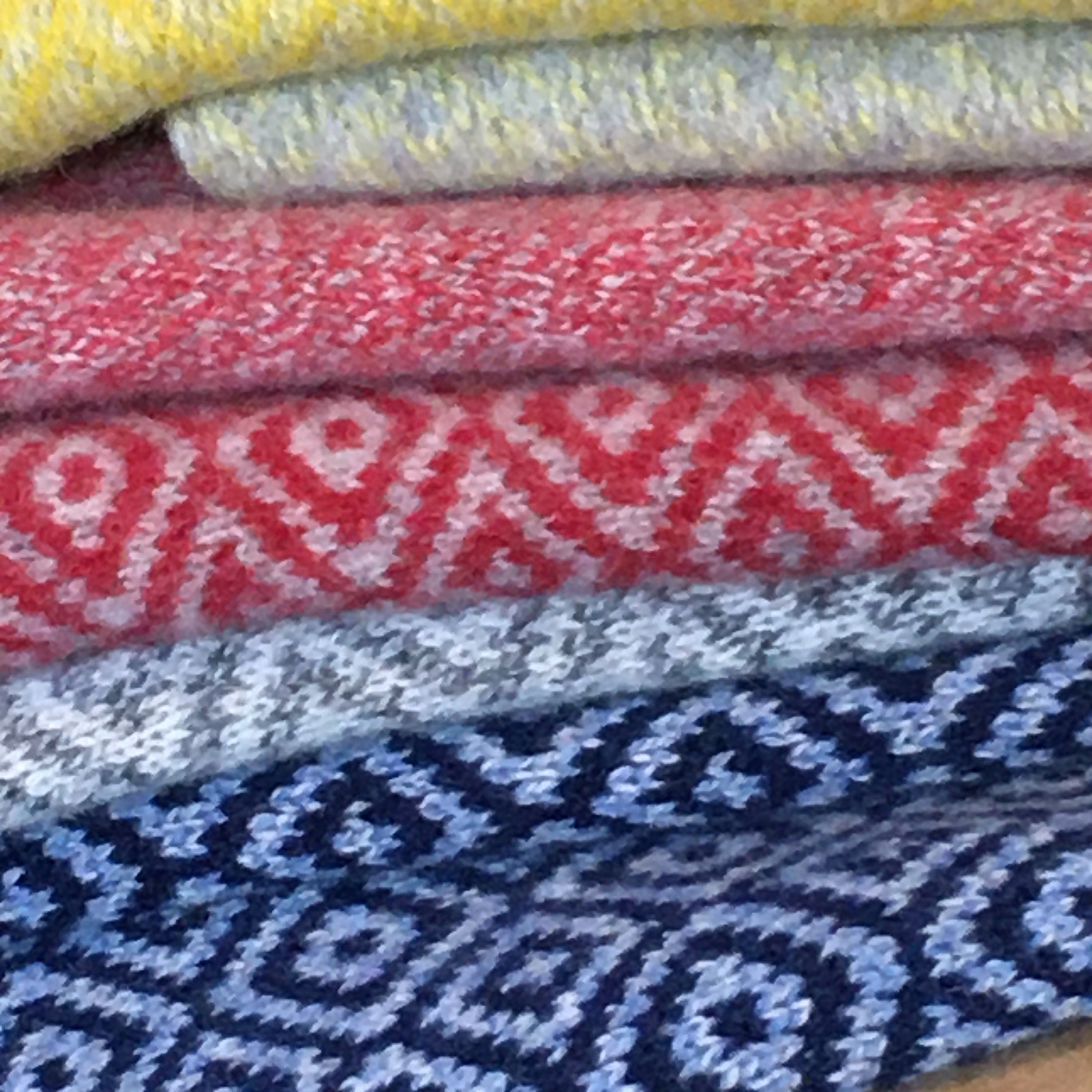 Scarf Large Fair Isle Pattern Scandi Patten Scarf Marled Navy Blue ...