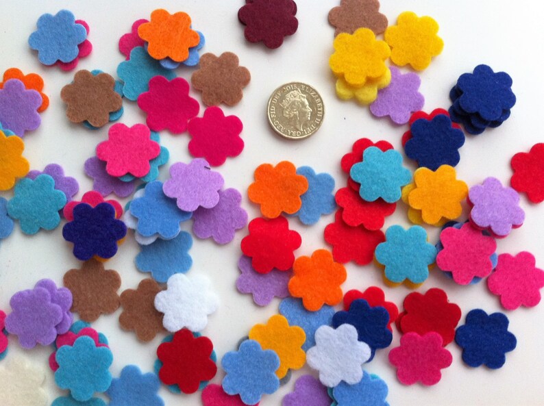 100 Tiny Die Cut Felt Flowers. for Sewing Etsy UK
