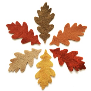 Autumn colour oak leaves. Felt flower garland, green felt oak leaves, hand made, felt die cuts, die cut leaves, felt leaf, DIY garland