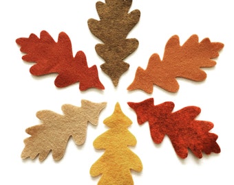 Autumn colour oak leaves. Felt flower garland, green felt oak leaves, hand made, felt die cuts, die cut leaves, felt leaf, DIY garland