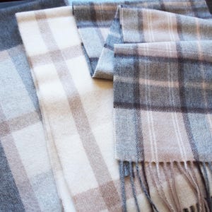 Unisex Cashmere Plaid Scarf, 100% Inner Mongolian Cashmere, Women&#39;s, Men&#39;s Accessories - Tweedles