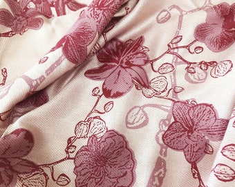 Orchid Blooms Scarf - Hand Printed Fashion Scarf - Shawl - Classy Floral All Over Print - Tweedles
