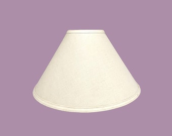 Vintage Lamp Shade Retro 1980s Coolie + Empire + Beige +Off White + Eggshell + Extra Wide + Mood Lighting + Home and Table Decor