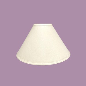 Vintage Lamp Shade Retro 1980s Coolie + Empire + Beige +Off White + Eggshell + Extra Wide + Mood Lighting + Home and Table Decor
