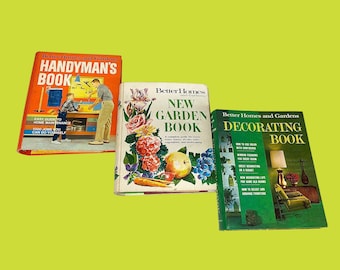 Vintage Better Home and Gardens Book Set Retro 60s/70s Mid Century Modern + Handyman's + Decorating + New Garden Books + Set of 3 + Hardback