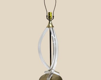 Vintage Table Lamp Retro 1960s Mid Century Modern + Dorothy Thorpe + Clear Lucite + Helix + MCM + Mood Lighting + Home and Table Decor