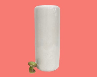 Vintage Scheurich Keramik Vase Retro 1960s Mid Century Modern + W. Germany + 252-42 + White Ceramic + Large Cylinder Shape + MCM Home Decor