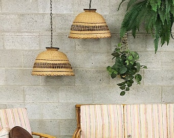 Plafoniera Vimini : Lampada vimini etsy