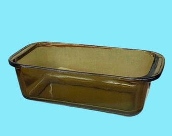 Vintage Pyrex Loaf Pan 1980s Retro Size1.5 Quart + #213 + Smokey Brown Color + Glass + Bake + Cook + Oven and Microwave + Kitchen Cookware