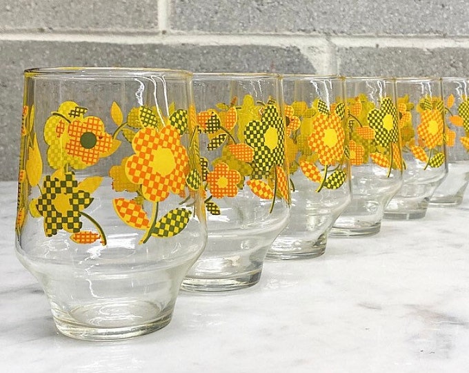 Vintage Hazelware Drinking Glasses Retro 1960s Mid Century Modern