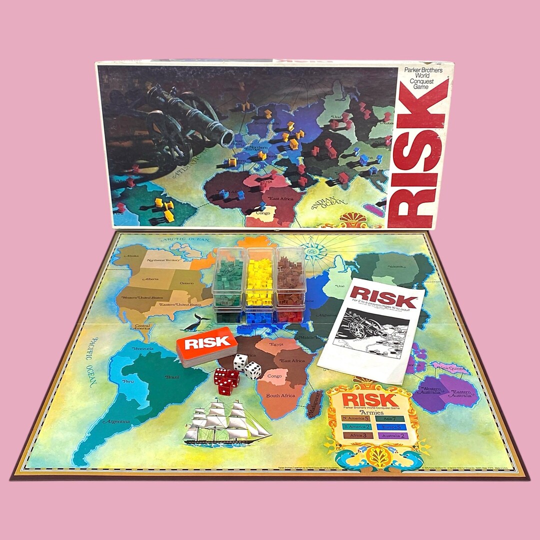 Vintage RISK Board Game Retro 1970s Mid Century Modern + COMPLETE ...