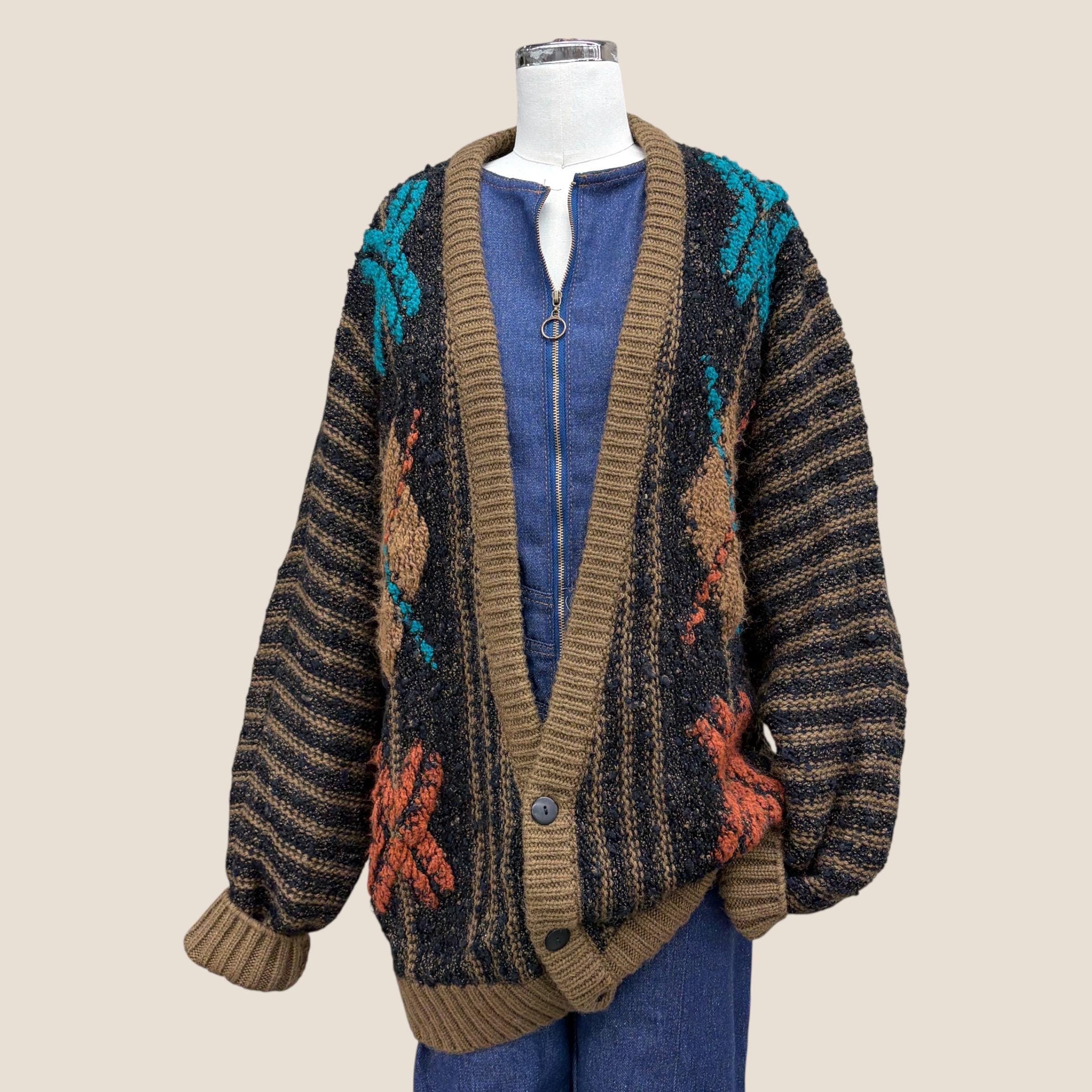 Achieve]80sBlack ArgylePattern Cardigan 【公式通販】