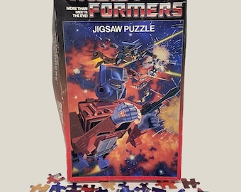 Vintage Jigsaw Puzzle Retro 1980s The Transformers + More Than Meets the Eye + Kids Game + 200 Pieces + Cartoon + APC + American Publishing