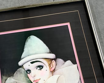 Vintage Mira Fujita 3D Offset Lithograph 1980s Retro Size 24x20