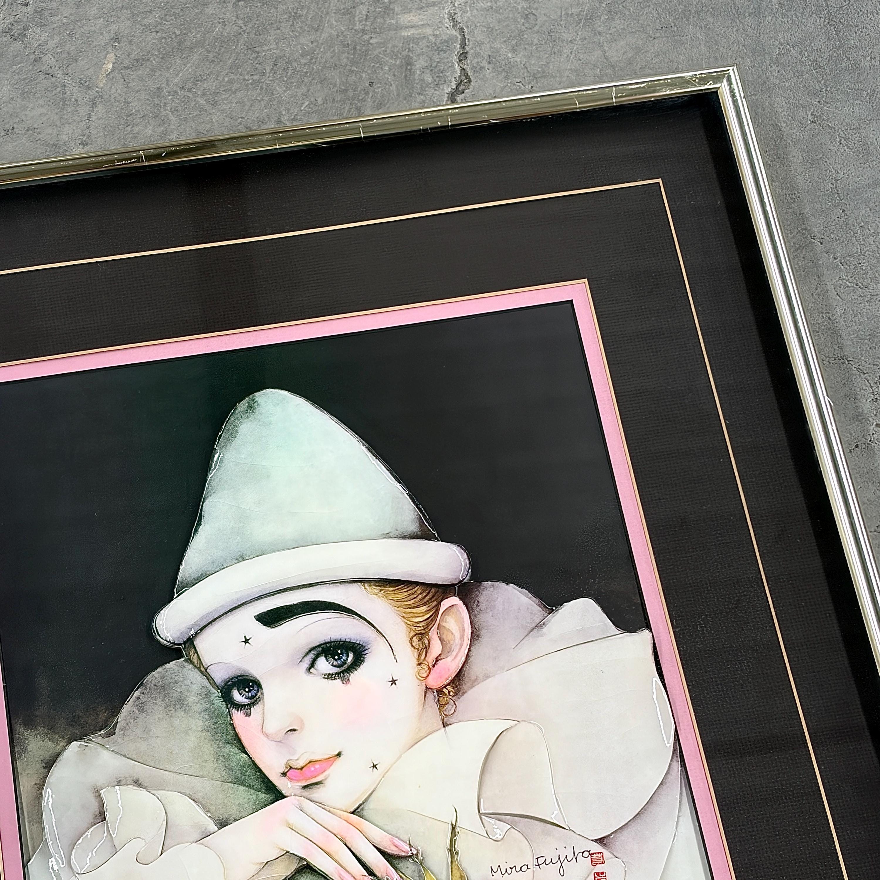 Vintage Mira Fujita 3D Offset Lithograph 1980s Retro Size 24x20