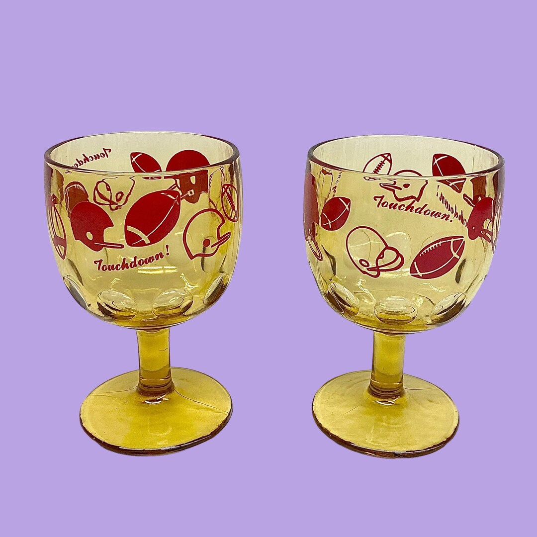 Vintage Beer Goblets Retro 1960s Mid Century Modern Yellow Etsy