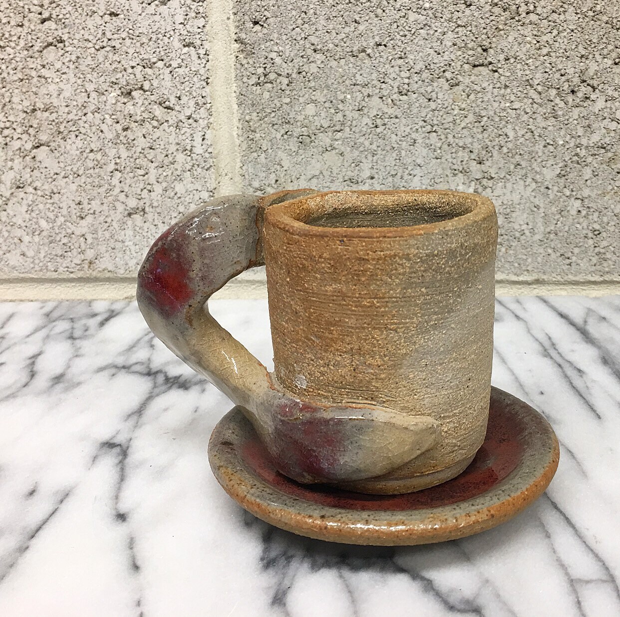 Vintage Mug Plate Retro 1970s Homemade Pottery Teacup and Etsy